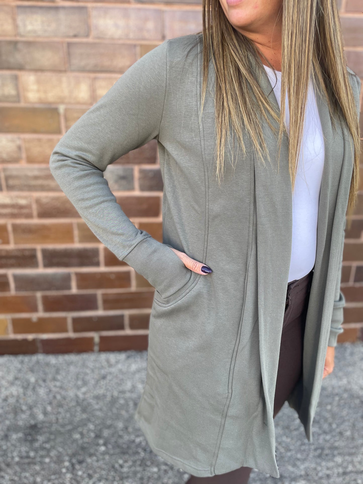 MULLED BASIL - Long Sleeve Open Cardigan