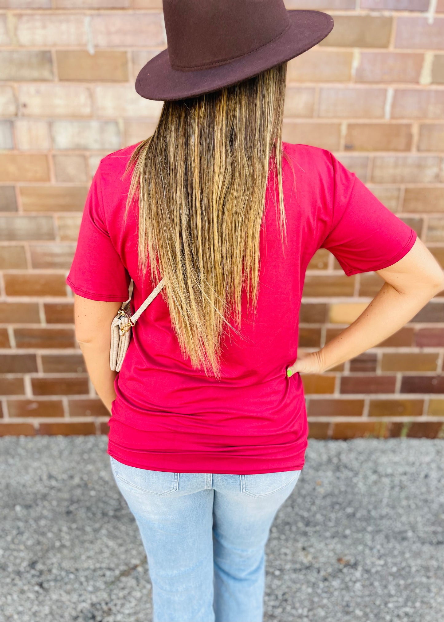 Dusty Red Super Soft Short Sleeve Top