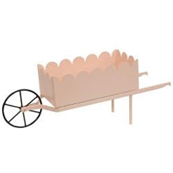 Pink Scalloped Metal Wheelbarrow