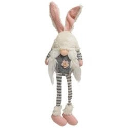 Mrs. Striped Bunny Gnome w/Dangle Legs