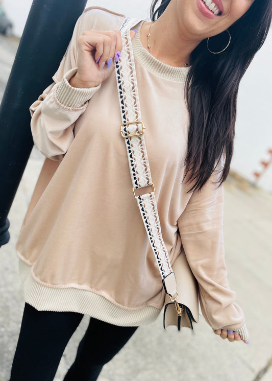 Champagne- Silk Velour Sweater