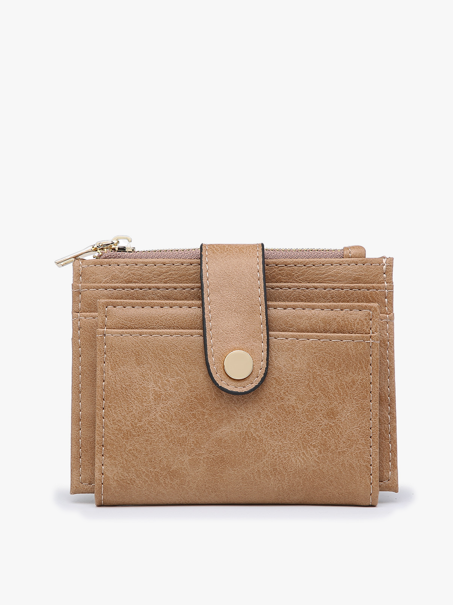 WL1904 Sam Mini Snap Wallet/Card Holder: Mocha