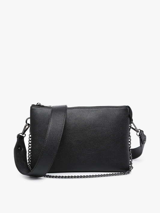 Black - Izzy Crossbody w/ Chain Strap:M2056CH