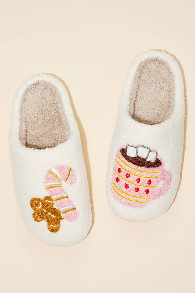 Christmas Gingerbread Man Winter Slippers