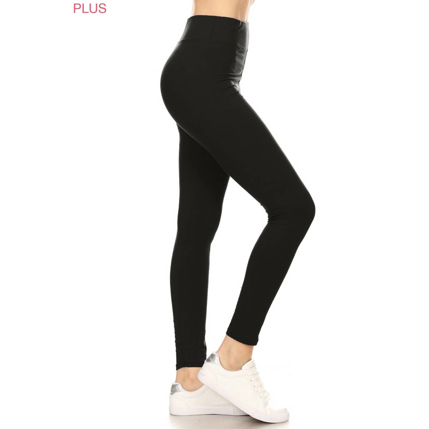 Peach Skin Leggings: Black / Curvy