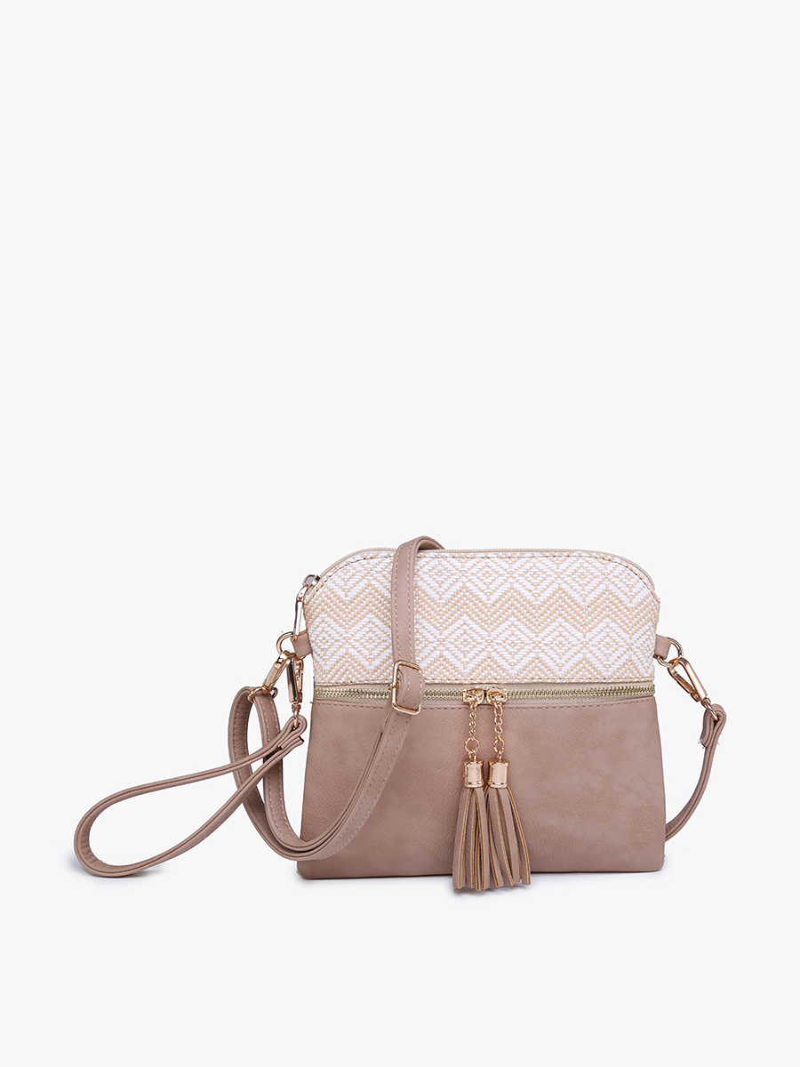 Dark Chocolate Tara Double Zip Crossbody/Wristlet:M1785