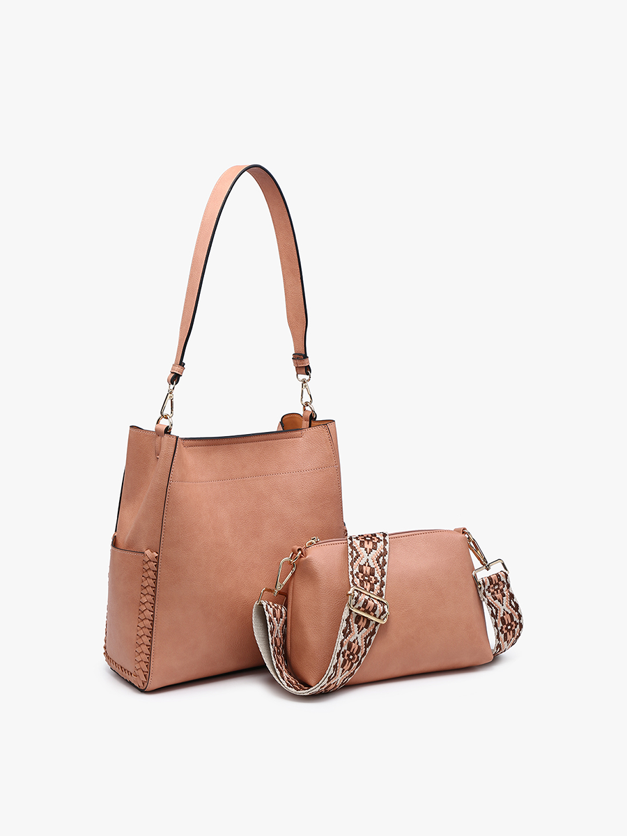 M2070 Penny 2-in-1 Bucket Bag w/ Guitar Strap: Terracotta