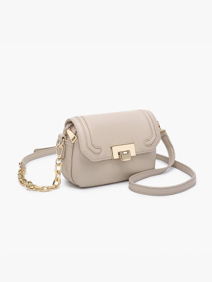 Greige Casablanca Detailed Snap Crossbody